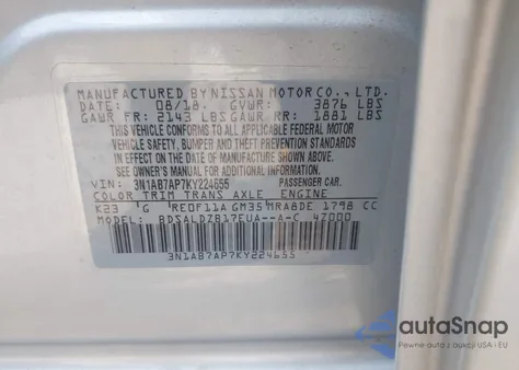 2019 Nissan Sentra Sv from USA, damaged, VIN 3N1AB7AP7KY224655